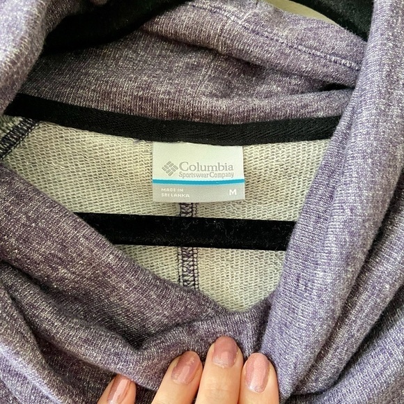 Columbia Cowl Neck Pullover Size Medium Purple Heather - Picture 14 of 15